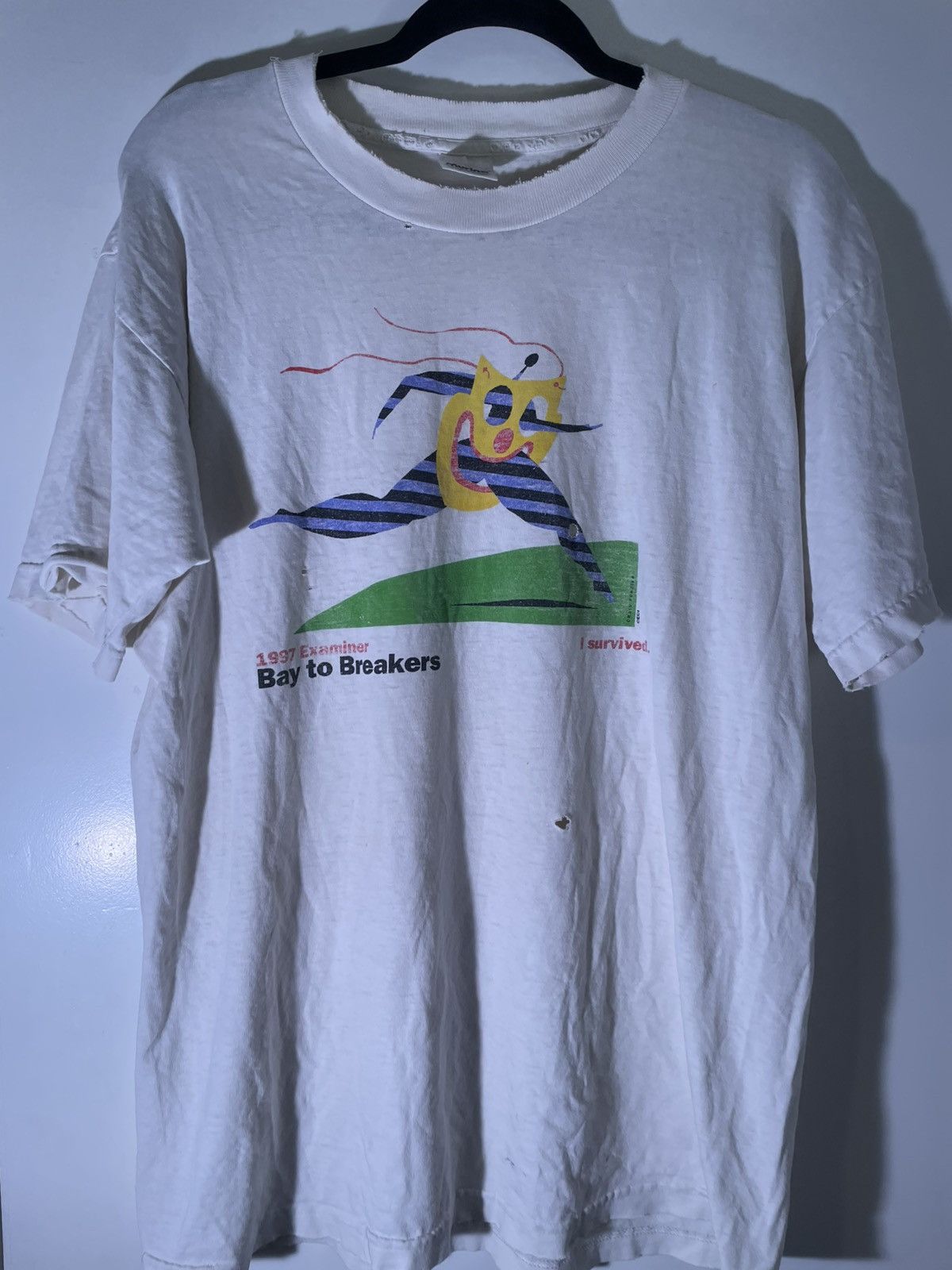 Vintage 90’s VTG Vintage 1997 Examiner Bay Breakers Marathon T Shirt Size US L / EU 52-54 / 3 - 3 Thumbnail