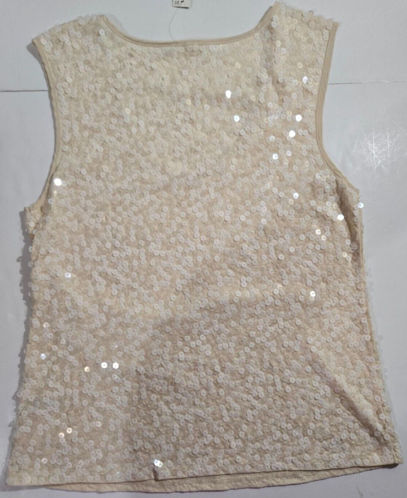 J.Crew J. Crew Collection Sequin Tank Top Blouse Ivory NWT Size L / US 10 / IT 46 - 3 Thumbnail