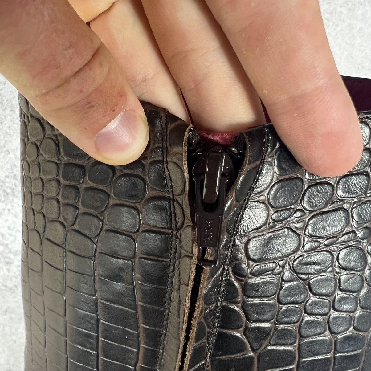 Other Vintage Free Lance Paris Crocodile Embossed Leather Boost Size US 7 / IT 37 - 10 Thumbnail