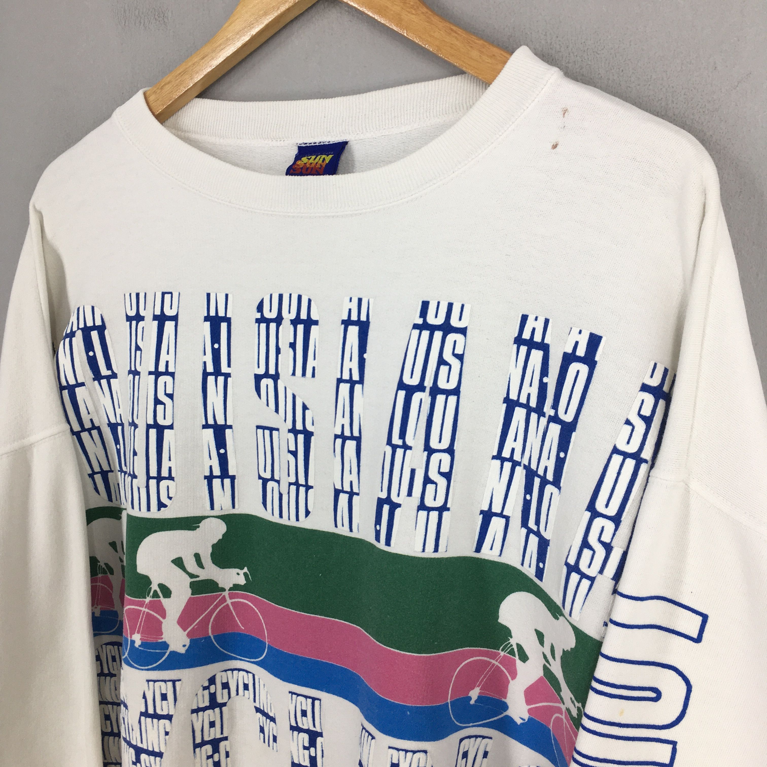 NCAA Vintage 90s Louisiana Cycling Sweatshirt XLarge Size US XL / EU 56 / 4 - 3 Thumbnail