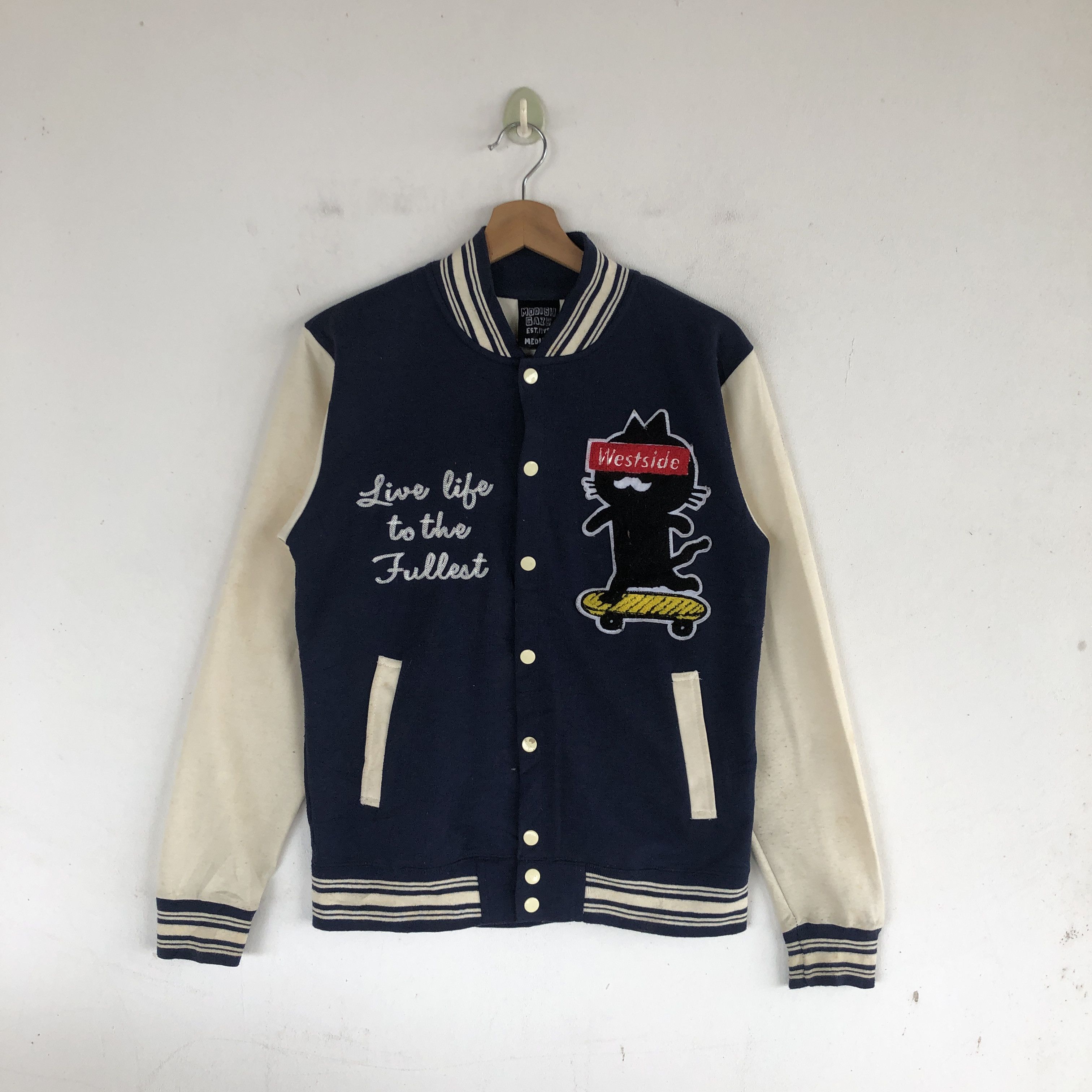 Japanese Brand × Vintage Vintage Modish Gaze Varsity Sweater Japanese Sweatshirt Size XS / US 0-2 / IT 36-38 - 1 Thumbnail