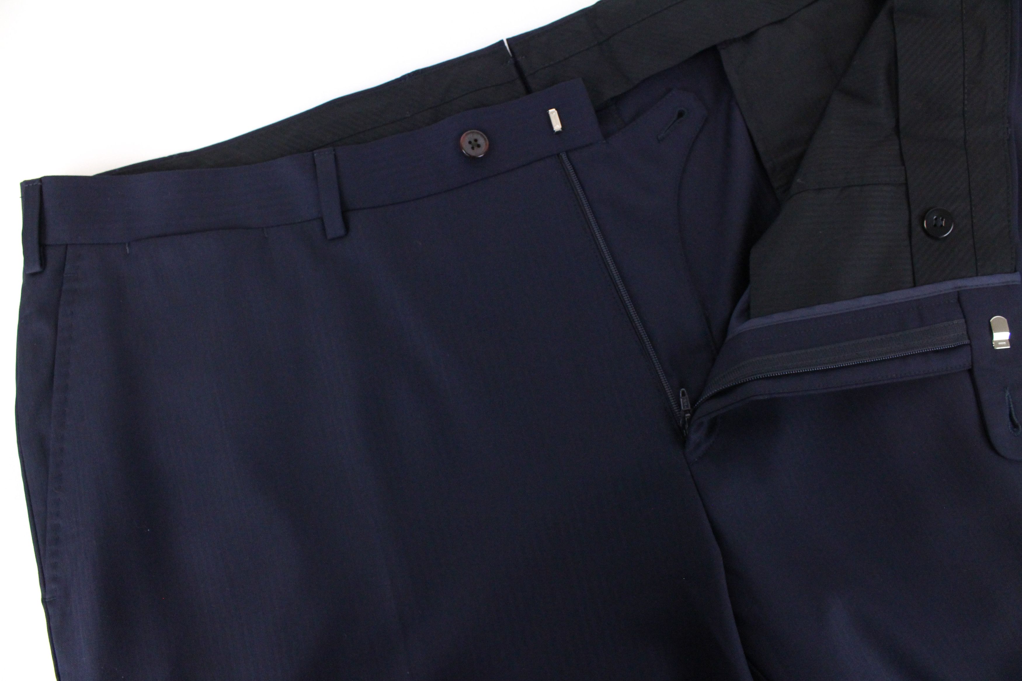 Suitsupply BRESCIA UK52S Striped Wool Navy Trousers 55387 Size 52S - 3 Thumbnail