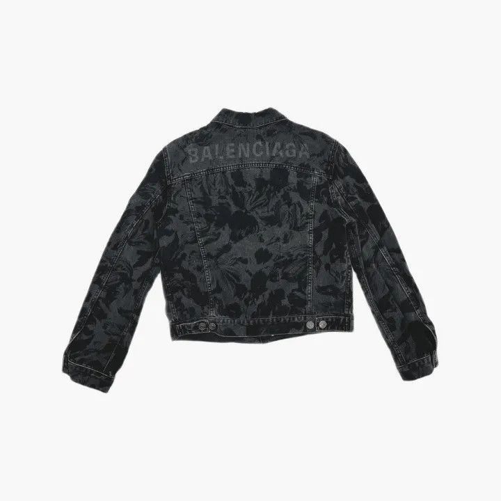 Balenciaga Balenciaga SS21 Printed Loose Denim Jacket 0079-2507 Size L / US 10 / IT 46 - 3 Thumbnail