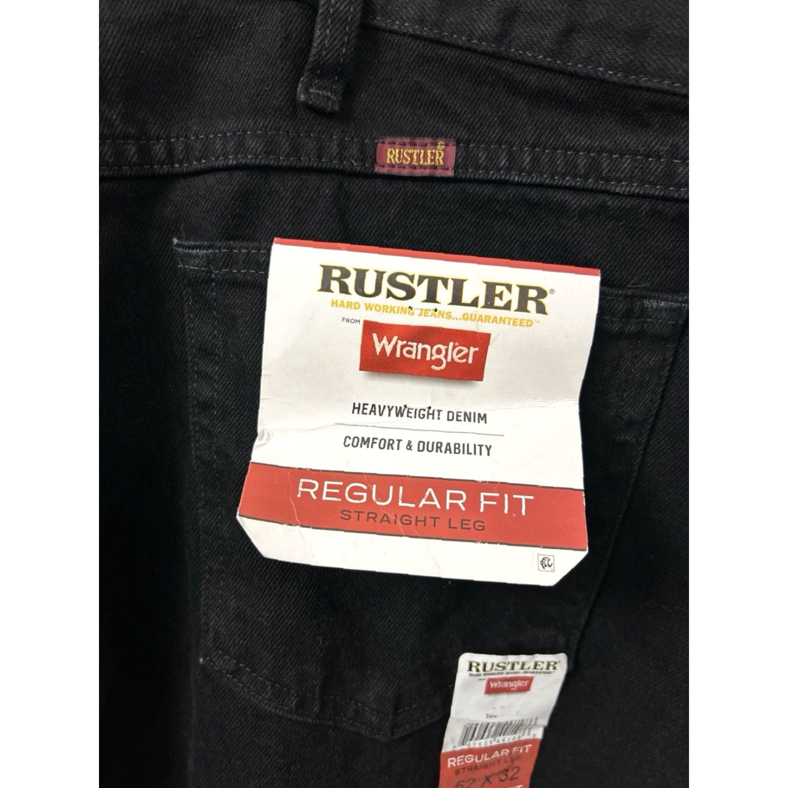 Wrangler Rustler Wrangler Jeans Mens Size 52x32 Black Straight Leg Heavyweight Denim NWT Regular Fit 5-Pocket Zipper Fly YKK Cowboy Vintage: No Size US 36 / EU 52 - 5 Thumbnail