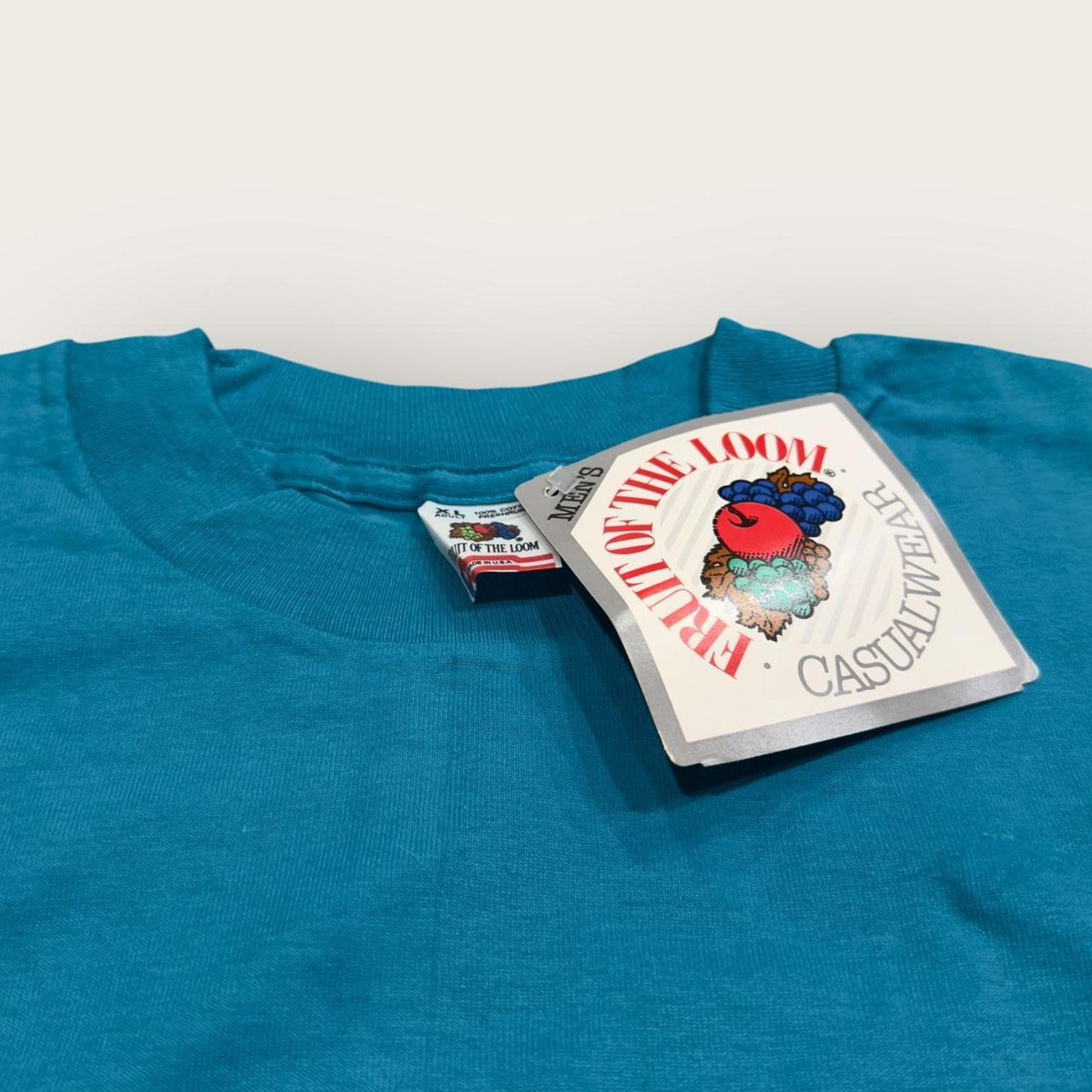 Fruit Of The Loom Vintage 80s Single Stitch NWT Fruit of the Loom Blank Tee Size US XL / EU 56 / 4 - 2 Thumbnail