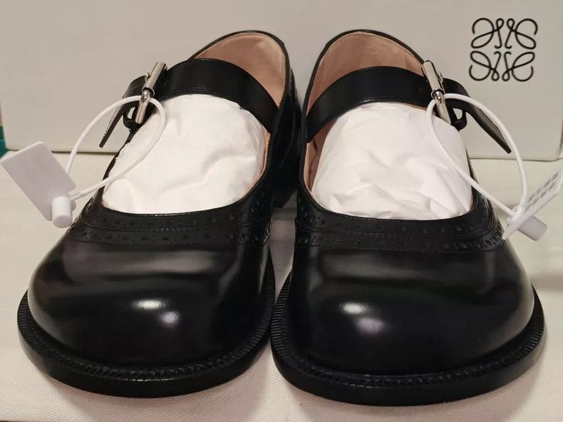Loewe LOEWE Leather round toe fashion flat heels Mary Jane shoes Size US 7.5 / IT 37.5 - 2 Thumbnail