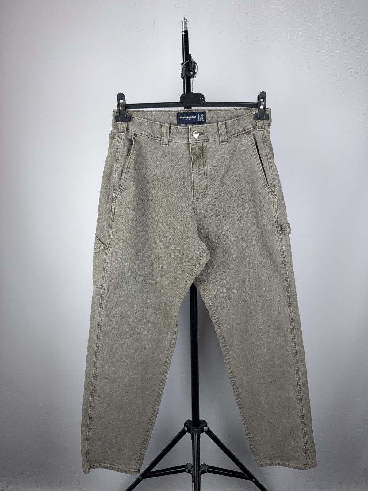 Abercrombie & Fitch 00s Abercrombie&Fitch Workwear Denim Carpenter Faded Pants Size US 30 / EU 46 - 1 Thumbnail