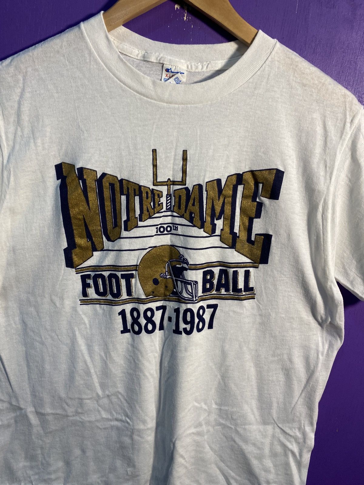 Champion Vintage 1987 Champion Notre dame football t-shirt Size US M / EU 48-50 / 2 - 3 Thumbnail