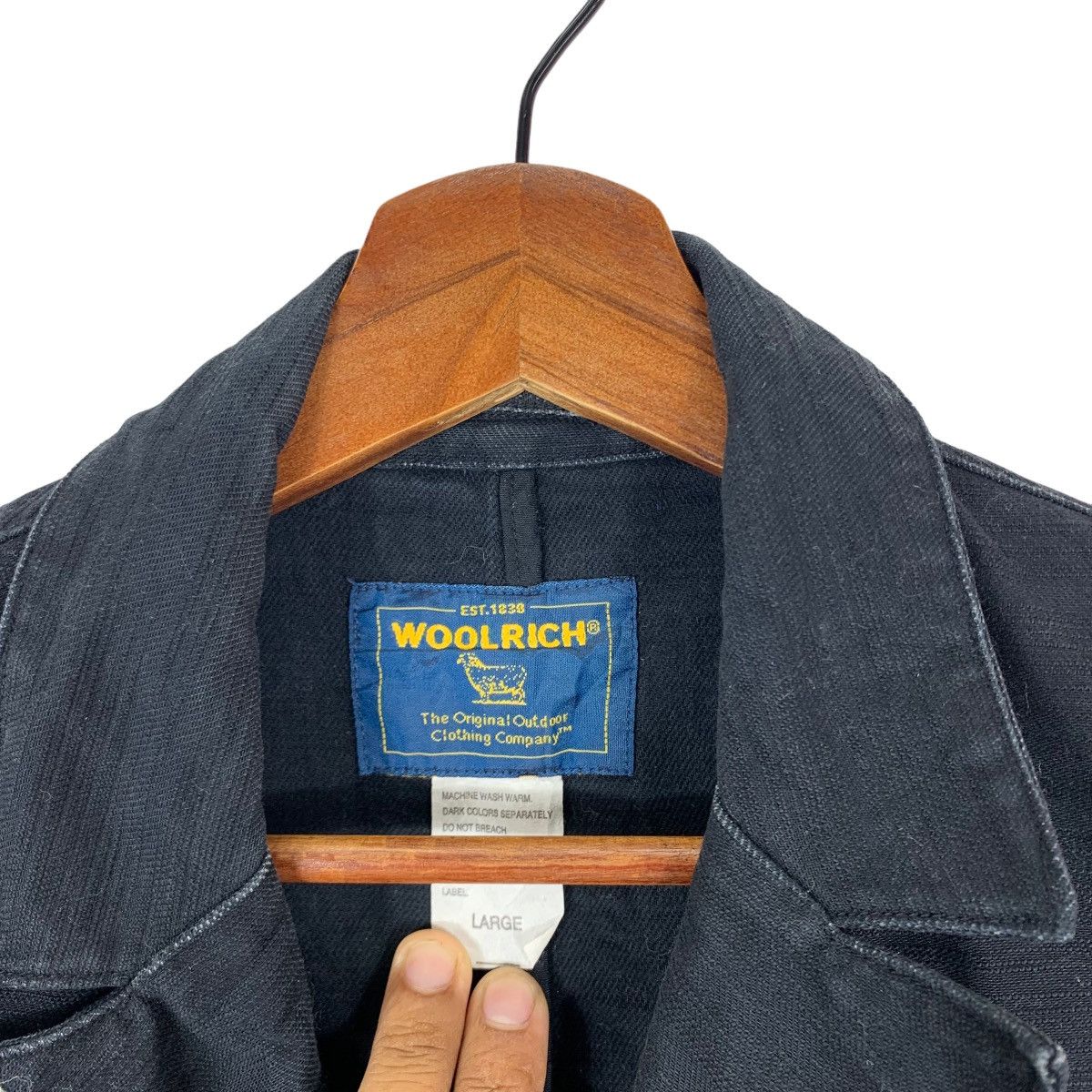 Vintage × Woolrich Woolen Mills Vintage Woolrich Woolen Mills Cotton Black Jacket Size L / US 10 / IT 46 - 6 Thumbnail