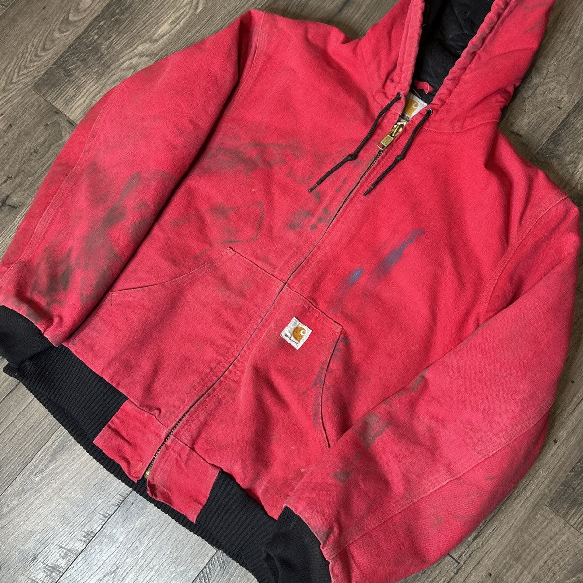 Carhartt Vintage carhartt j130 red hooded workwear jacket Size US S / EU 44-46 / 1 - 4 Thumbnail