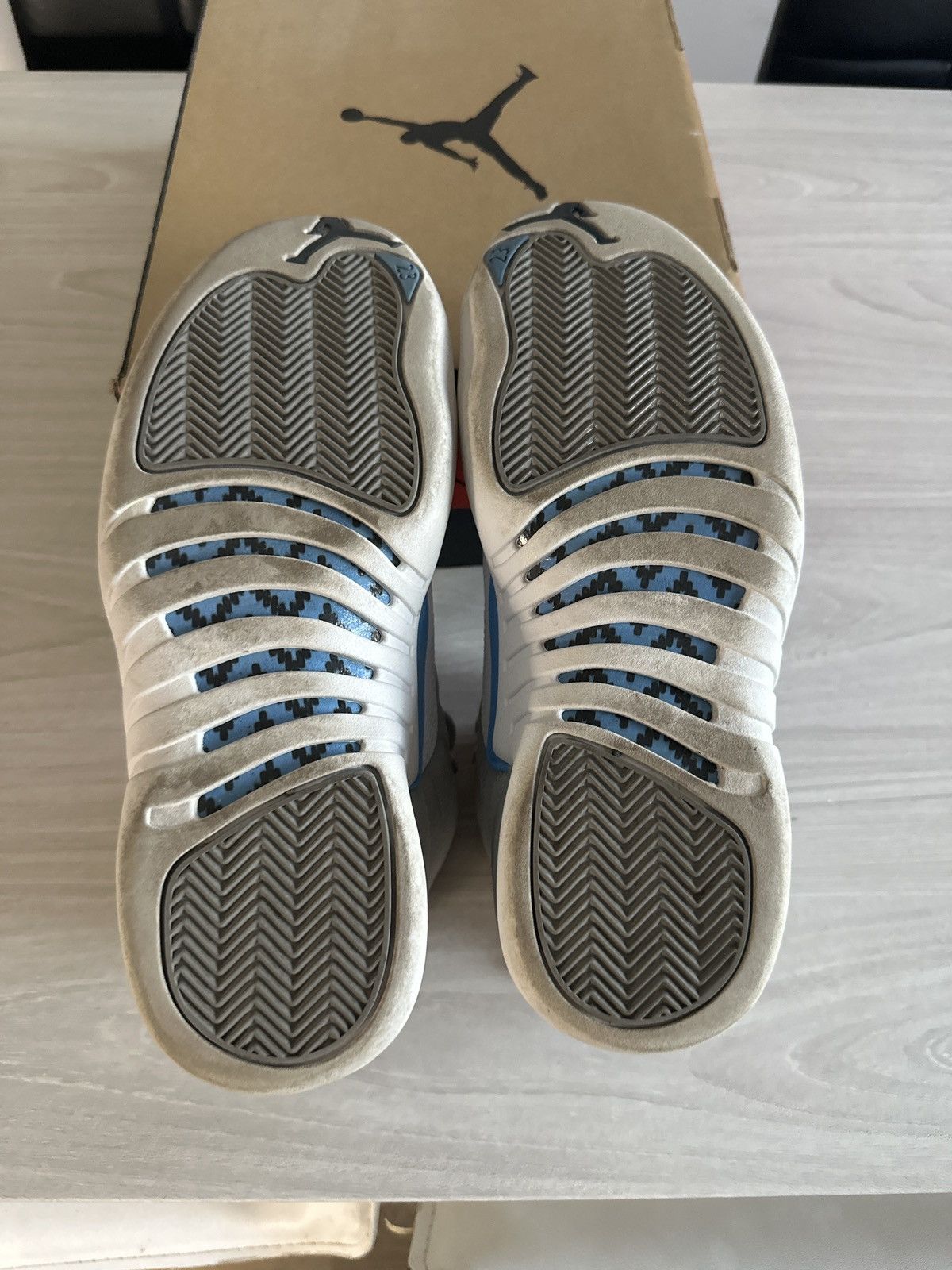 Jordan Brand Jordan 12 Grey University Blue Size US 8.5 / EU 41-42 - 6 Thumbnail