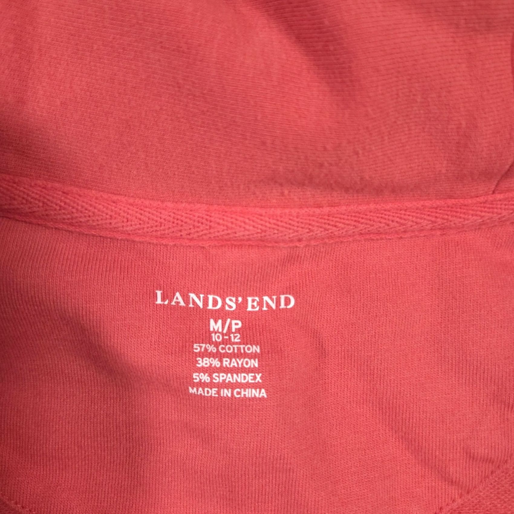 Lands' End Lands' End Jacket Womens Petite Medium Orange Knit Open Front Pockets Collar Size M / US 6-8 / IT 42-44 - 5 Thumbnail