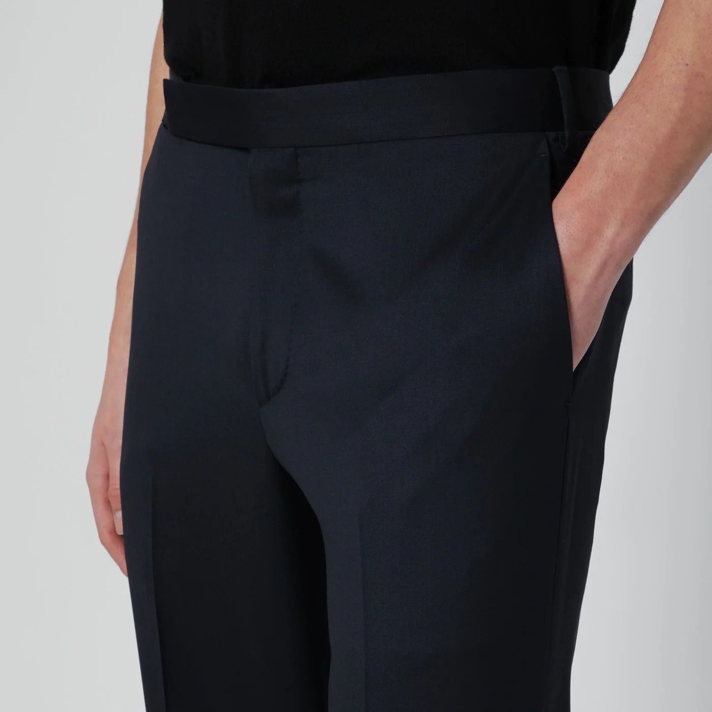Lardini o1d2blof0526 Wool Trousers Pants in Blue Size US 38 / EU 54 - 4 Thumbnail