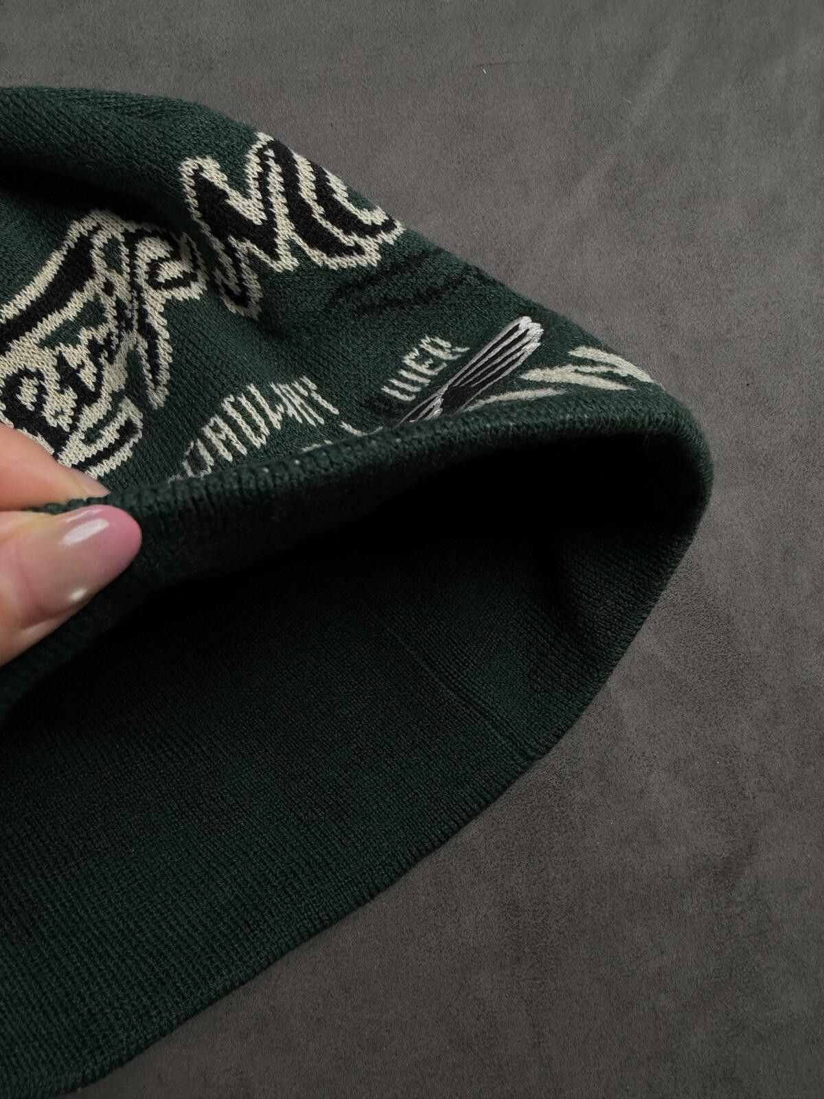 Vanson Leathers Vtg Vanson Leathers No Cuff Knit Beanie Hat Green Size ONE SIZE - 4 Thumbnail