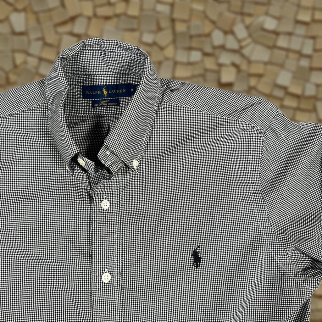 Ralph Lauren Ralph Lauren Shirt Adult MEDIUM Black White Checkered Gingham Pony Logo Preppy Size US M / EU 48-50 / 2 - 1 Thumbnail