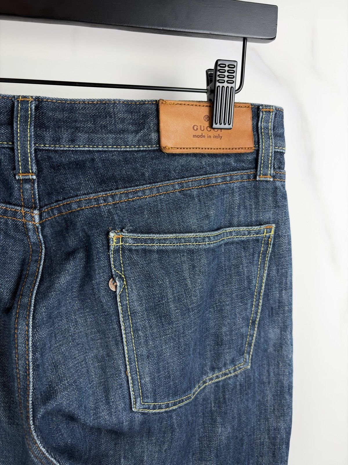 Gucci Gucci Tom Ford Flared Wide Leg Distressed Hem Denim Jeans Size US 29 - 5 Thumbnail
