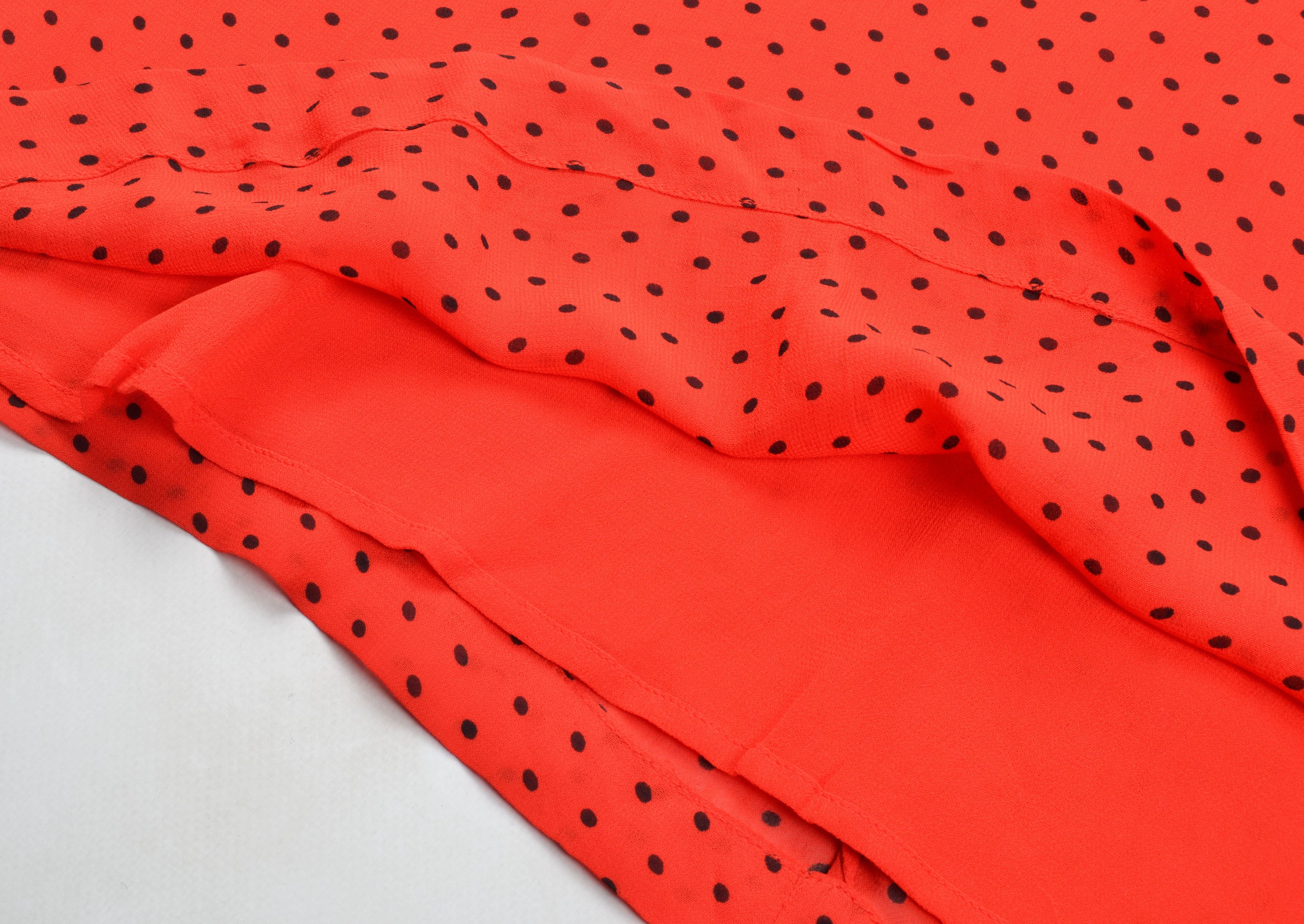 Ganni Ganni Red Polka Dot Coquette Mini Dress Size S / US 4 / IT 40 - 7 Thumbnail