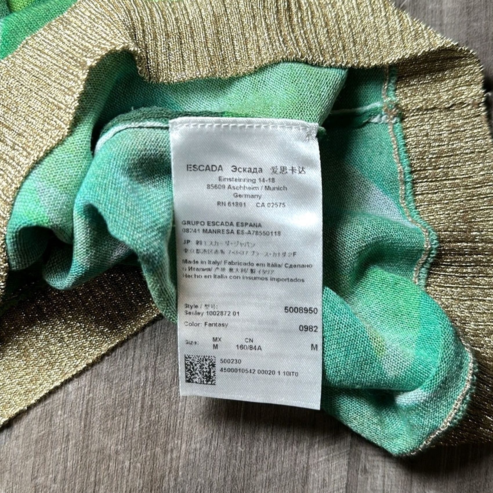 Escada ESCADA Green Leaf Viscose Blend Sleeveless Top Medium Tank Women XS? Size M / US 6-8 / IT 42-44 - 5 Thumbnail