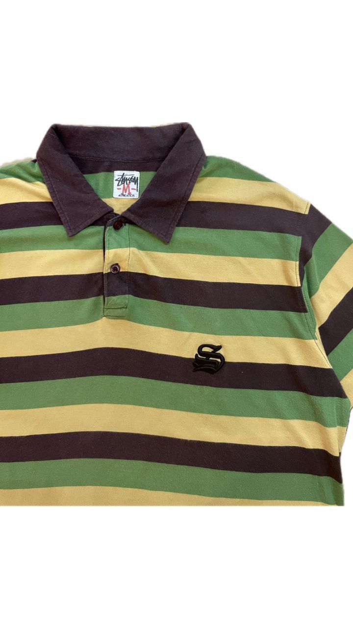 Stussy STUSSY STRIPED COLLAR TEE Size US M / EU 48-50 / 2 - 2 Thumbnail