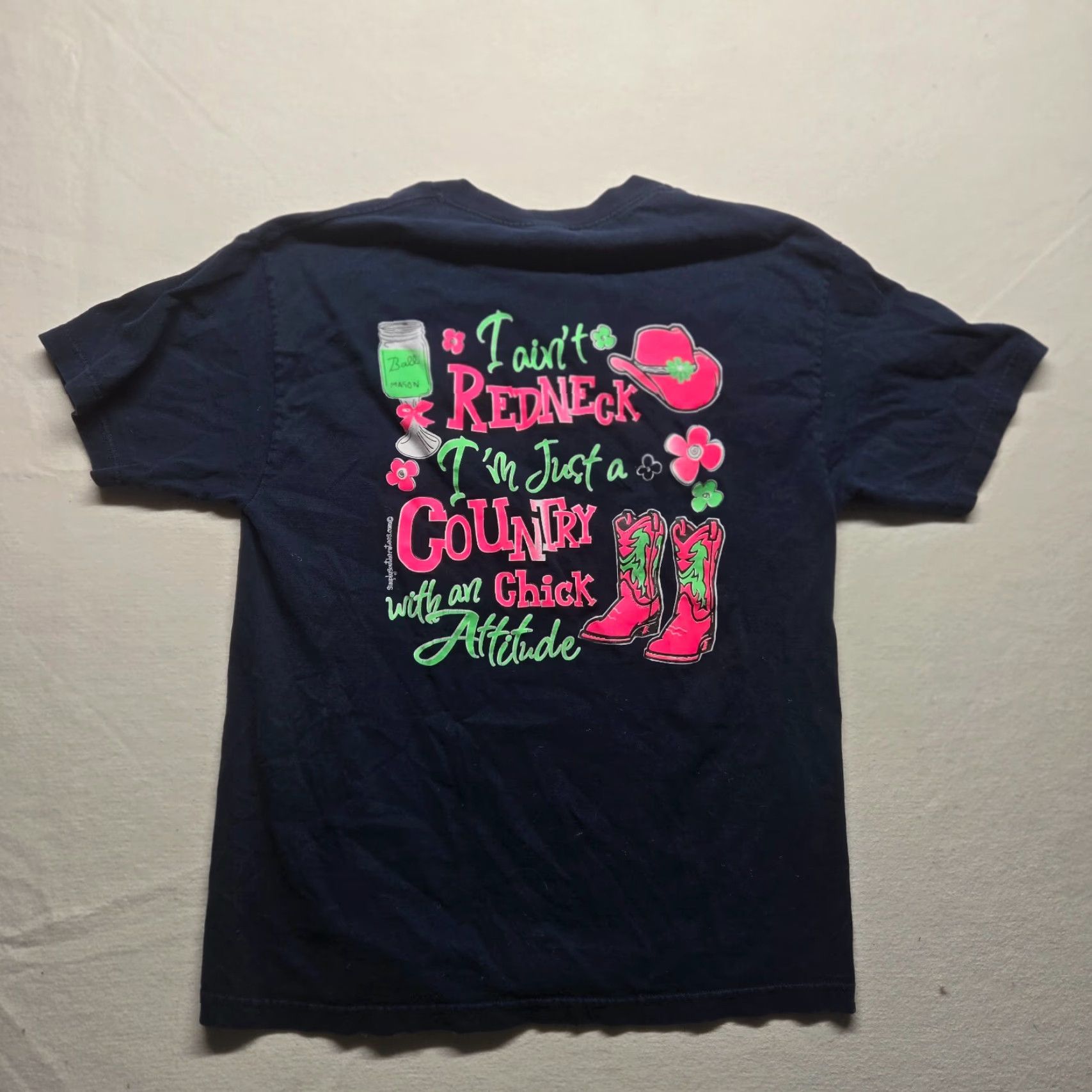 Vintage VINTAGE Simply Southern Women's T-Shirt Casual Short Sleeve L Blue Heart Theme 2000s Size L / US 10 / IT 46 - 8 Thumbnail