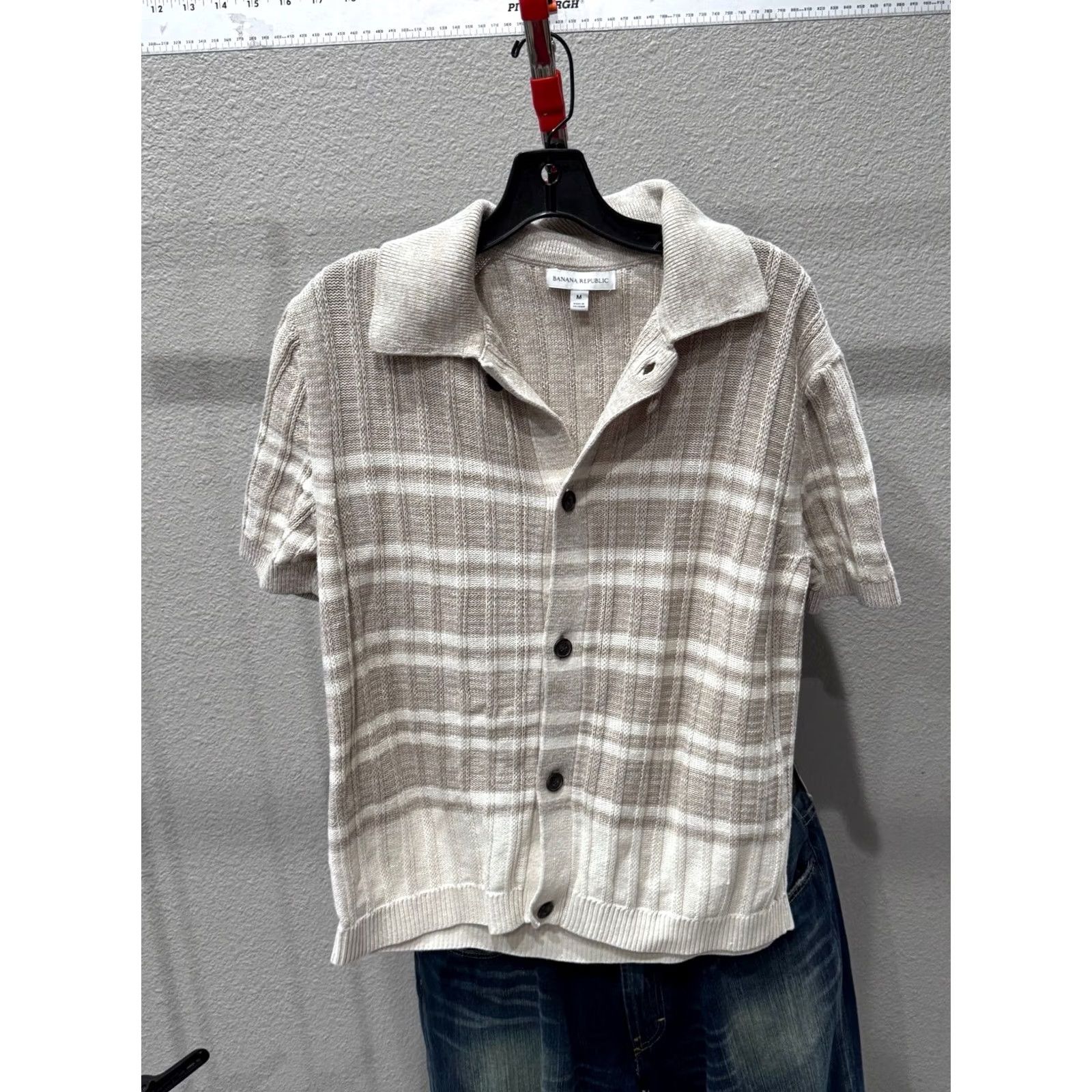 Banana Republic Banana Republic Shirt Men Medium M Woven Plaid Short Sleeve Button Up Multicolor Responsive Comfort Size US M / EU 48-50 / 2 - 3 Thumbnail