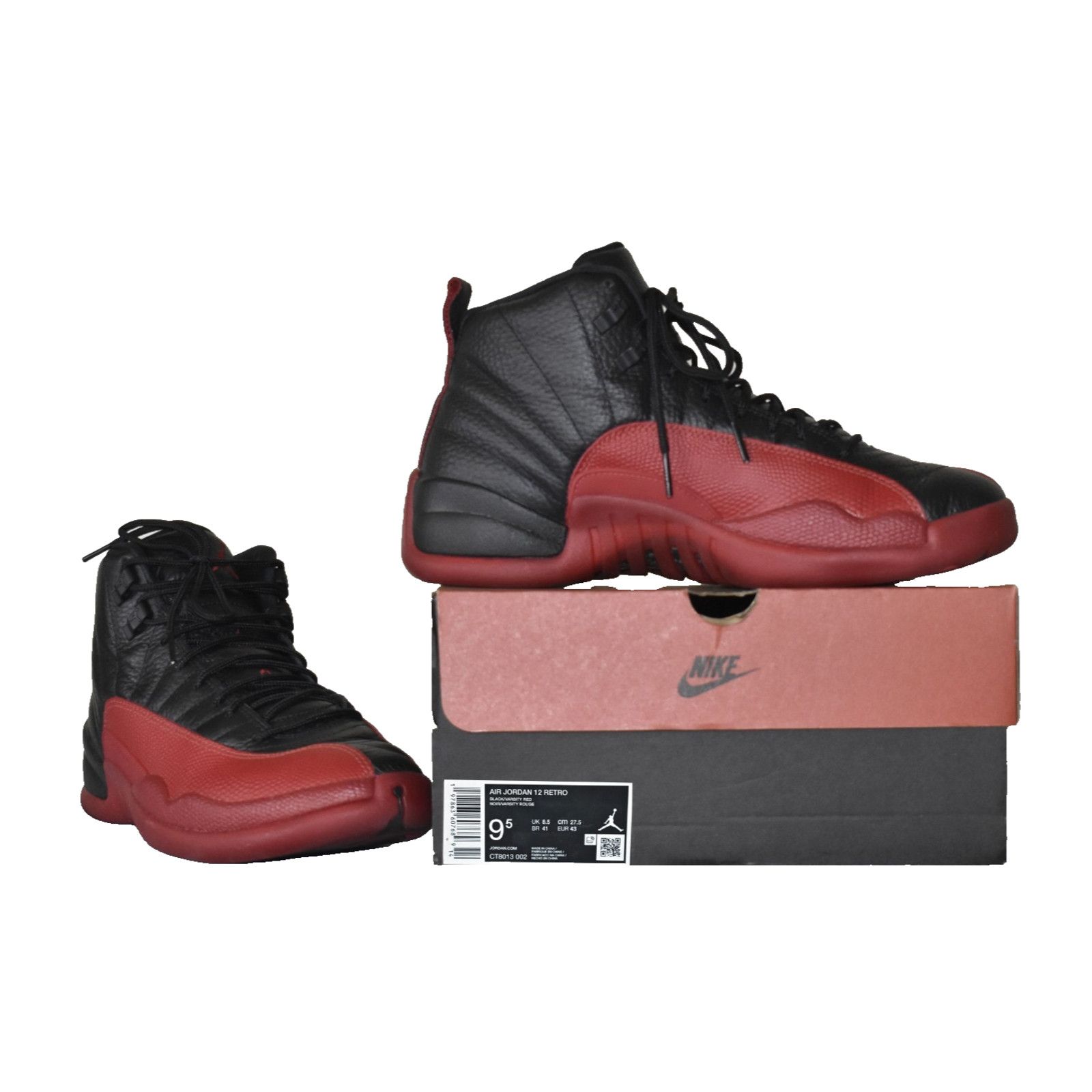 Nike NIKE AIR JORDAN 12 RETRO Black/Red Shoes CT8013-002 Size 9.5 Size US 9.5 / EU 42-43 - 1 Thumbnail
