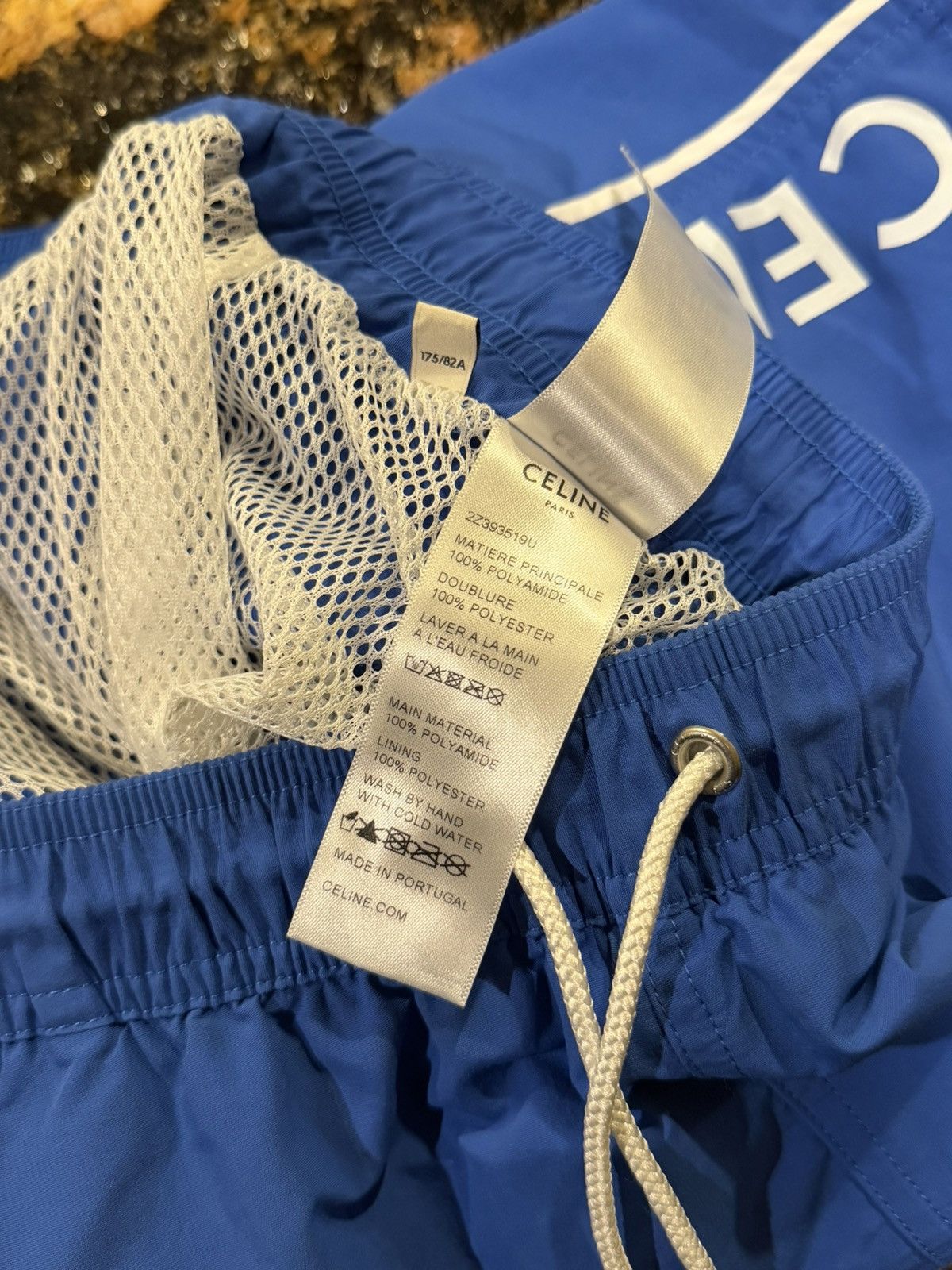 Celine Celine x Hedi FW23 Royal Blue Swim Trunks Logo Print Shorts Size US 34 / EU 50 - 9 Thumbnail