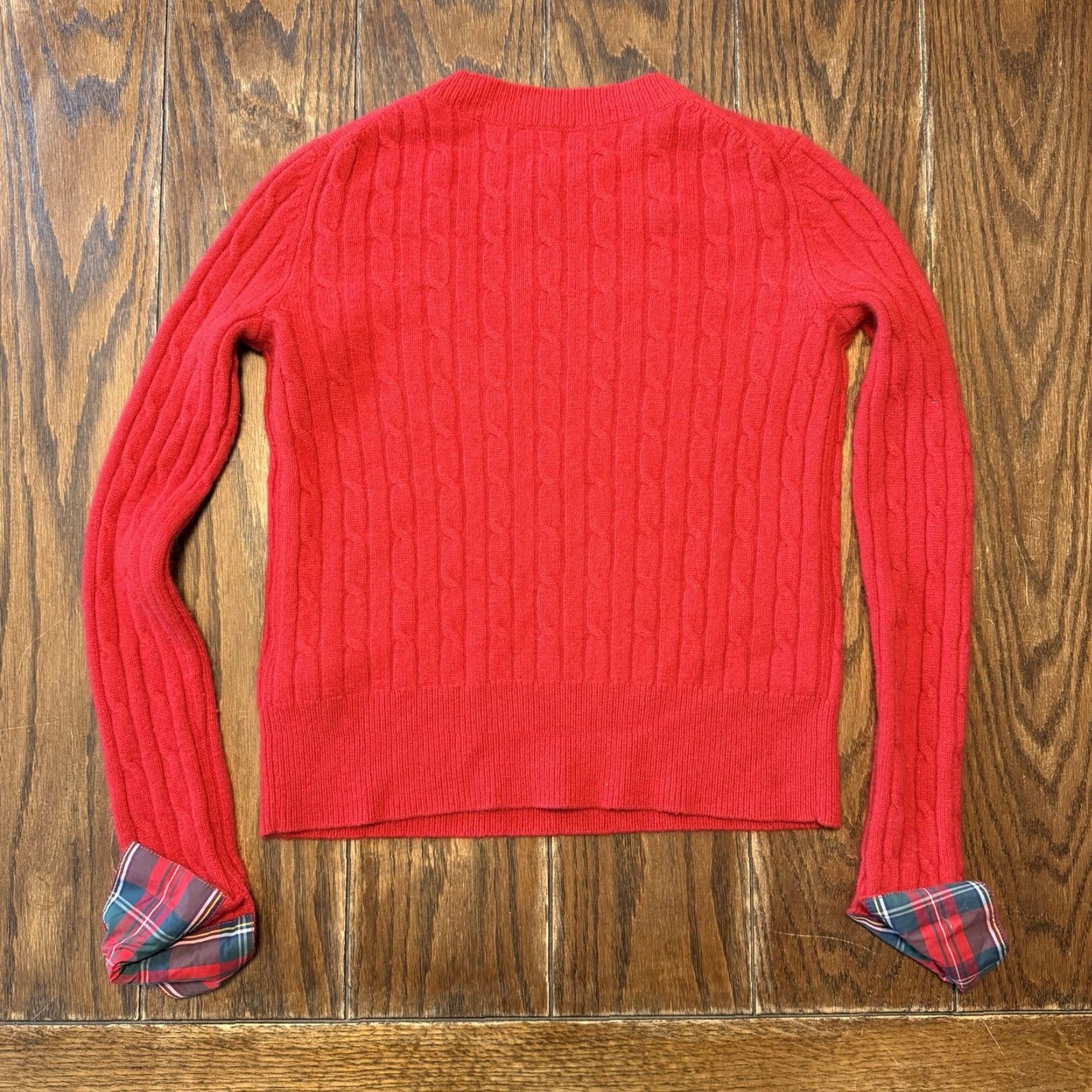 Vineyard Vines Vineyard Vines Cashmere Crewneck Cable Knit Sweater Scarlet Red Womens XS Size XS / US 0-2 / IT 36-38 - 3 Thumbnail