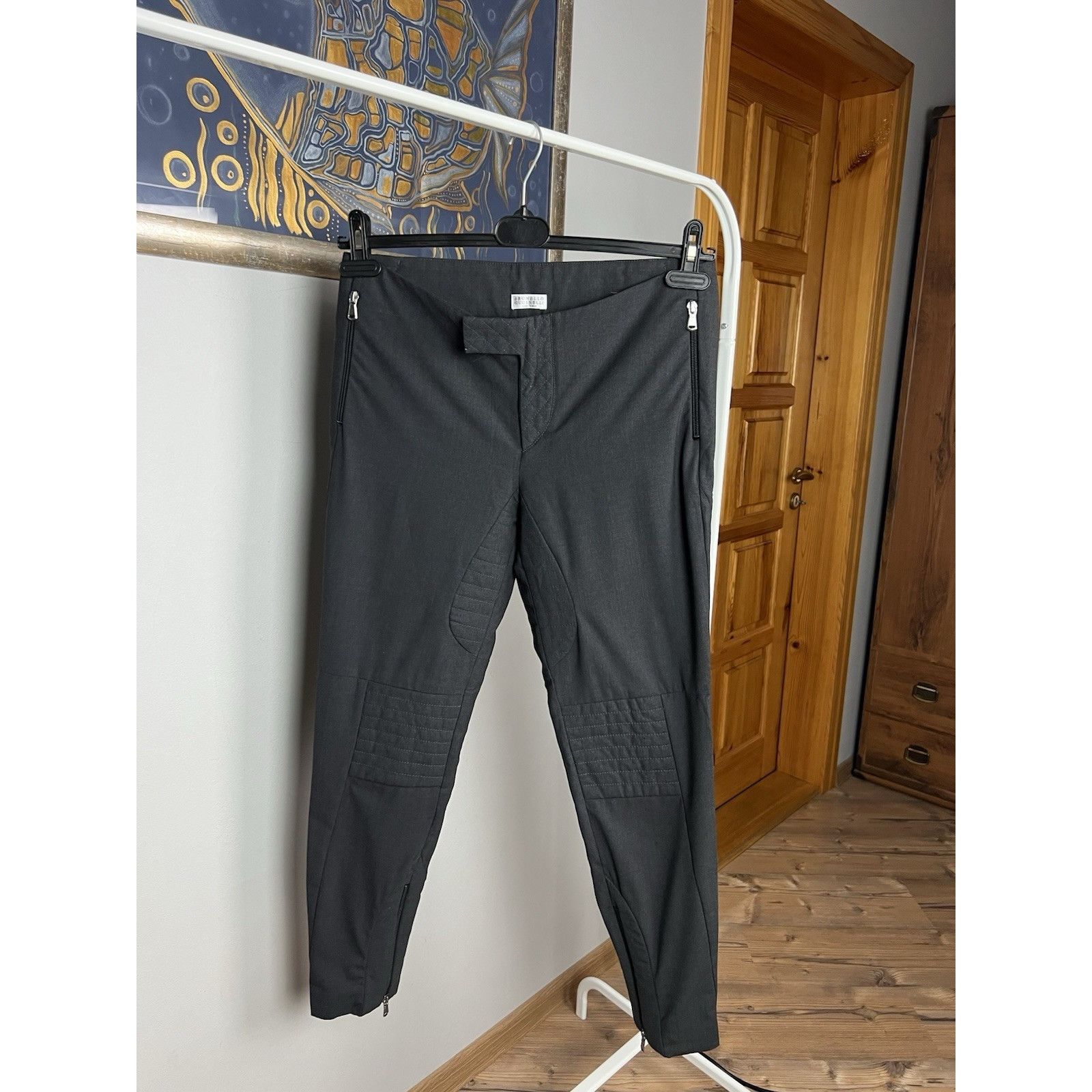 Brunello Cucinelli MINT! Brunello Cucinelli Gray Moto Byker Style Wool Pants Si Size 28" / US 6 / IT 42 - 2 Thumbnail