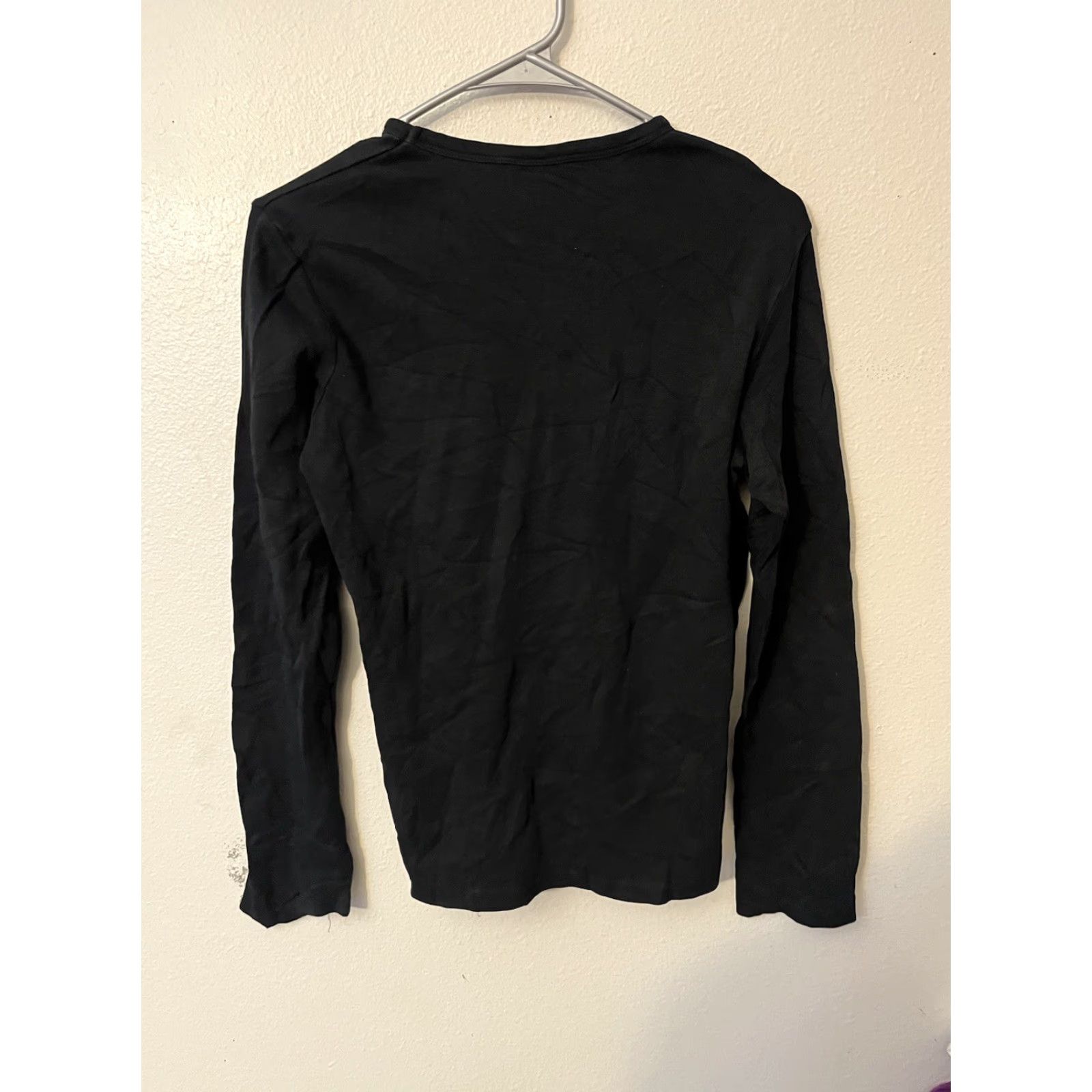 H&M H&M Solid Black Crew Neck Sweater Women's Small Long Sleeve Logo Size S / US 4 / IT 40 - 3 Thumbnail