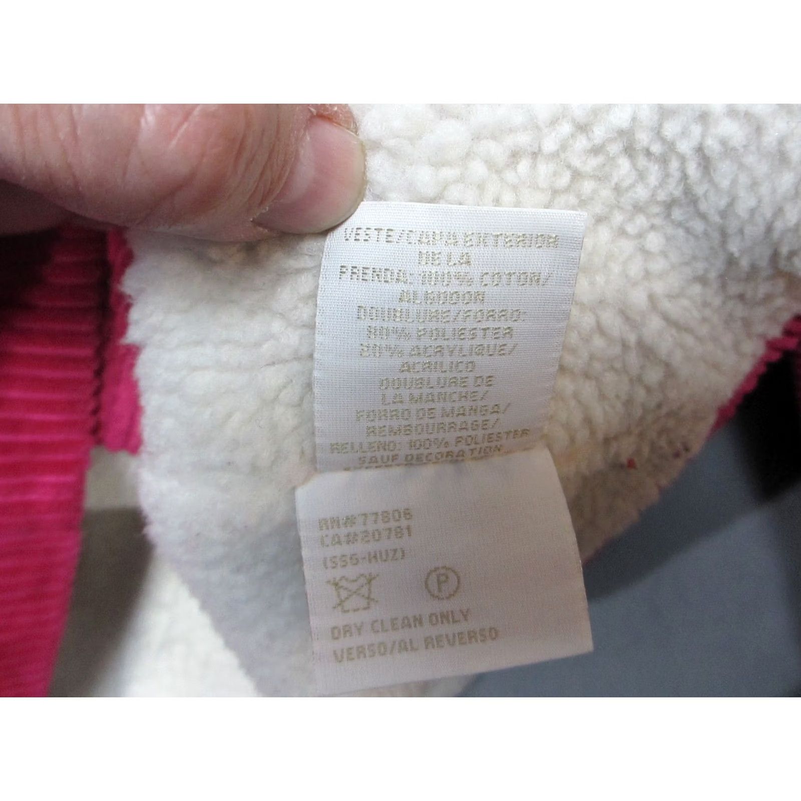Tommy Hilfiger Tommy Hilfiger Jacket Womens XL Pink Corduroy Sherpa Lined Winter Double Breasted Coat/Pea Coat Short Length Size XL / US 12-14 / IT 48-50 - 4 Thumbnail
