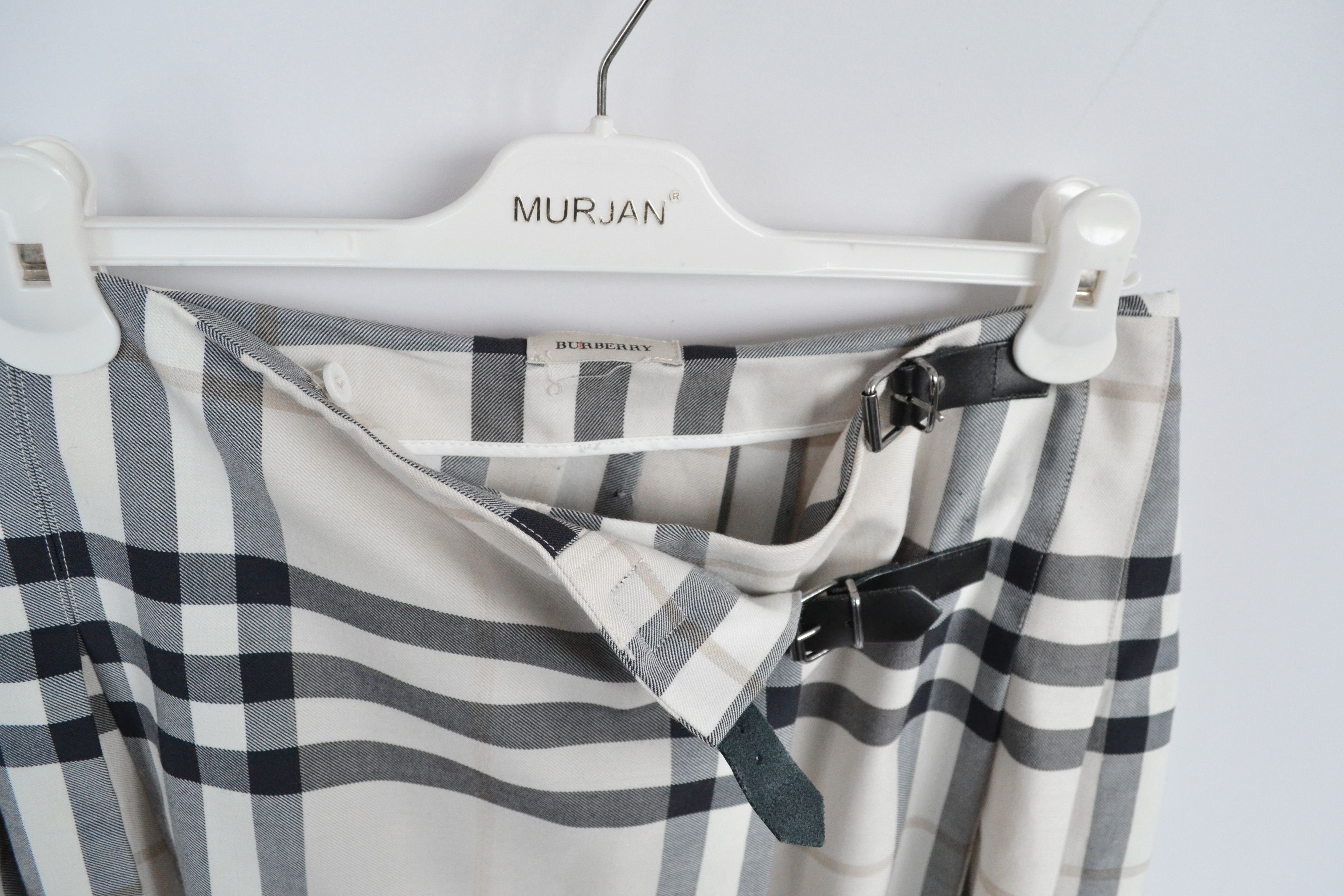 Burberry ✅ BURBERRY Mini Skirt Pleated Nova Check Wool Belt Size 27" / US 4 / IT 40 - 6 Thumbnail