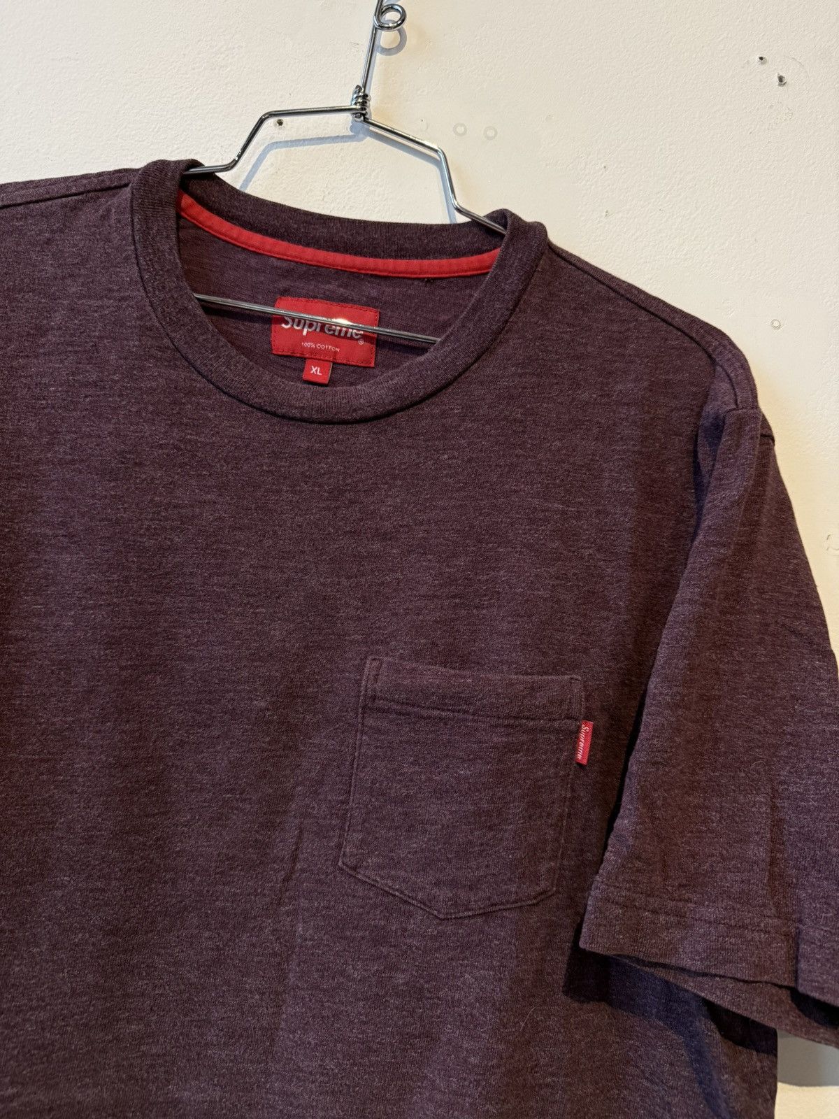 Supreme Purple Burg Heather Supreme Pocket Tee Size US XL / EU 56 / 4 - 2 Thumbnail