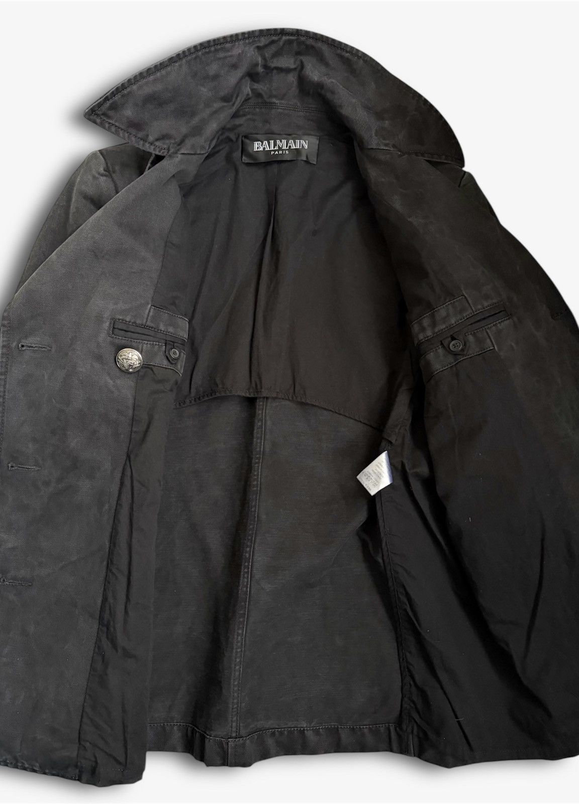 Balmain BALMAIN Decarnin SS 2011 Army Wide Shoulders Distressed Coat Size US S / EU 44-46 / 1 - 7 Thumbnail