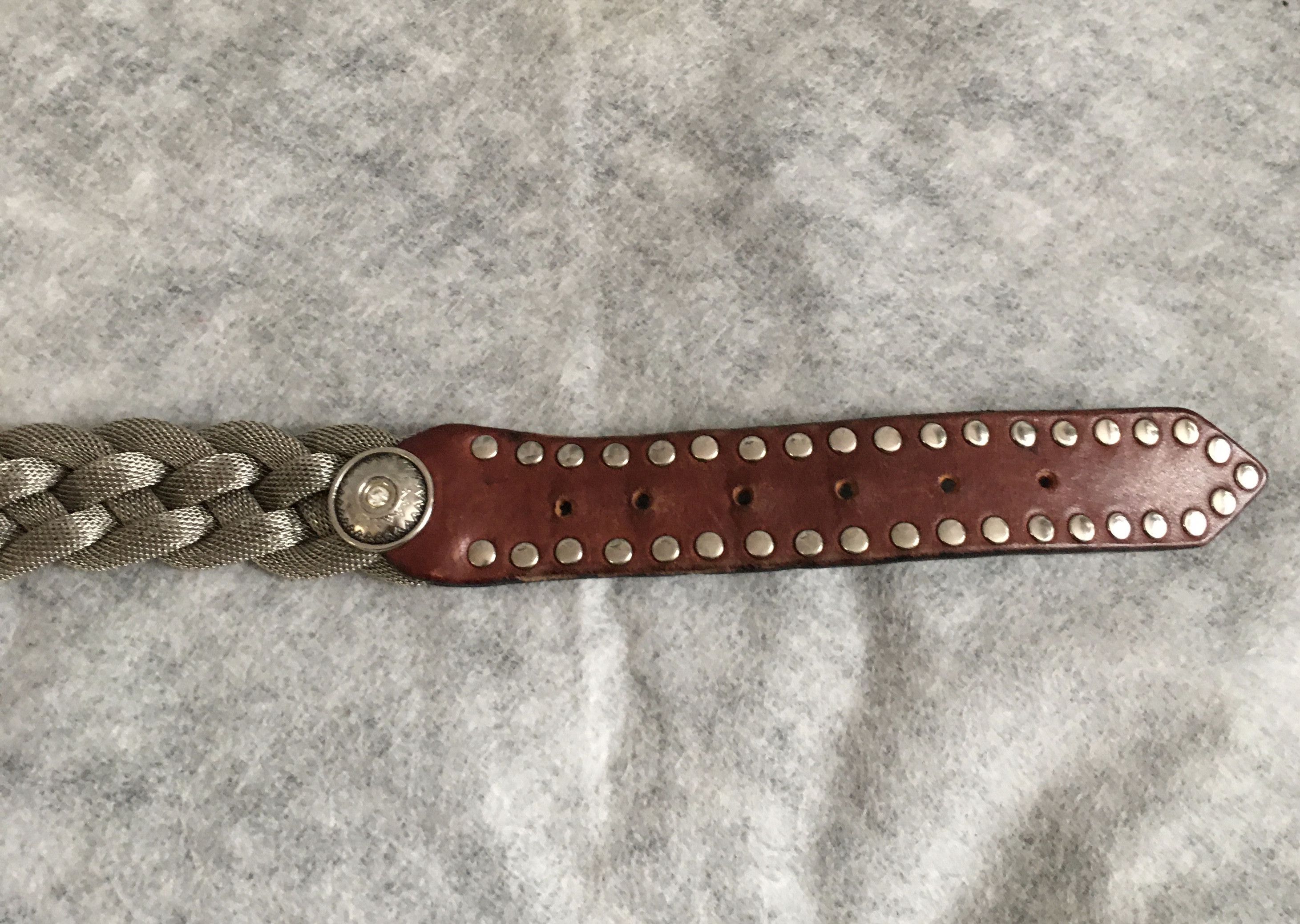 Other MANNI Italy Belt Leather Braided Metal Studs Size 36 Size ONE SIZE - 10 Thumbnail