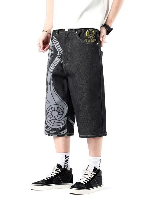 Japanese Brand Streetwear Hip Hop Printed Embroidery Jorts Size US 40 / EU 56 - 4 Thumbnail