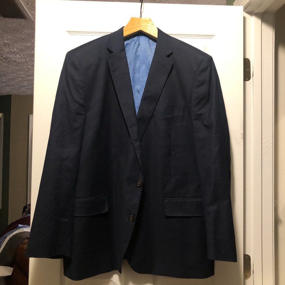 Stafford STAFFORD MEN'S NEW NAVY 98%COTTON SPORT COAT BLAZER 50R Size 50R - 1 Thumbnail