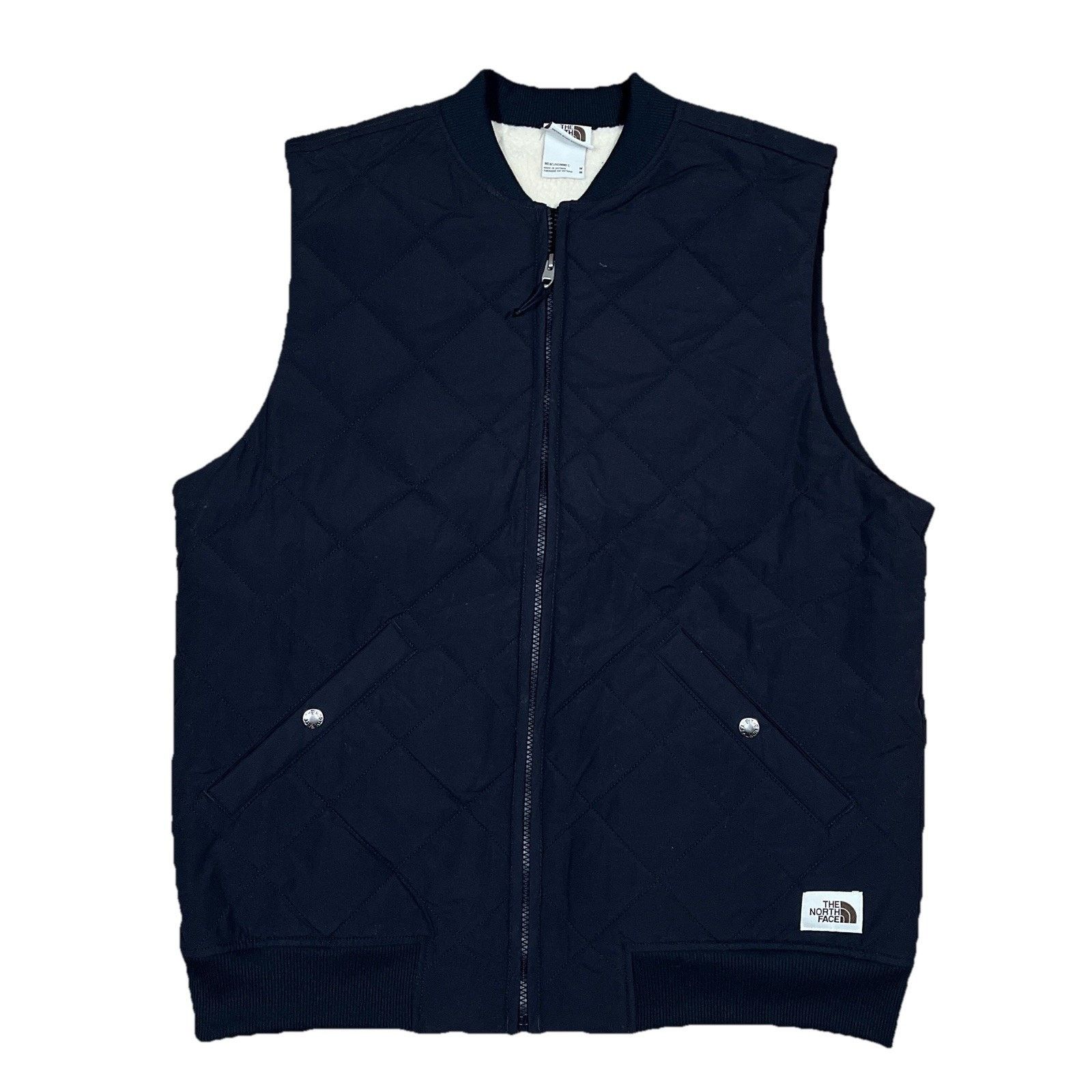 The North Face North Face Cuchillo Vest Quilted Navy Blue Sherpa Lined Size US M / EU 48-50 / 2 - 1 Thumbnail