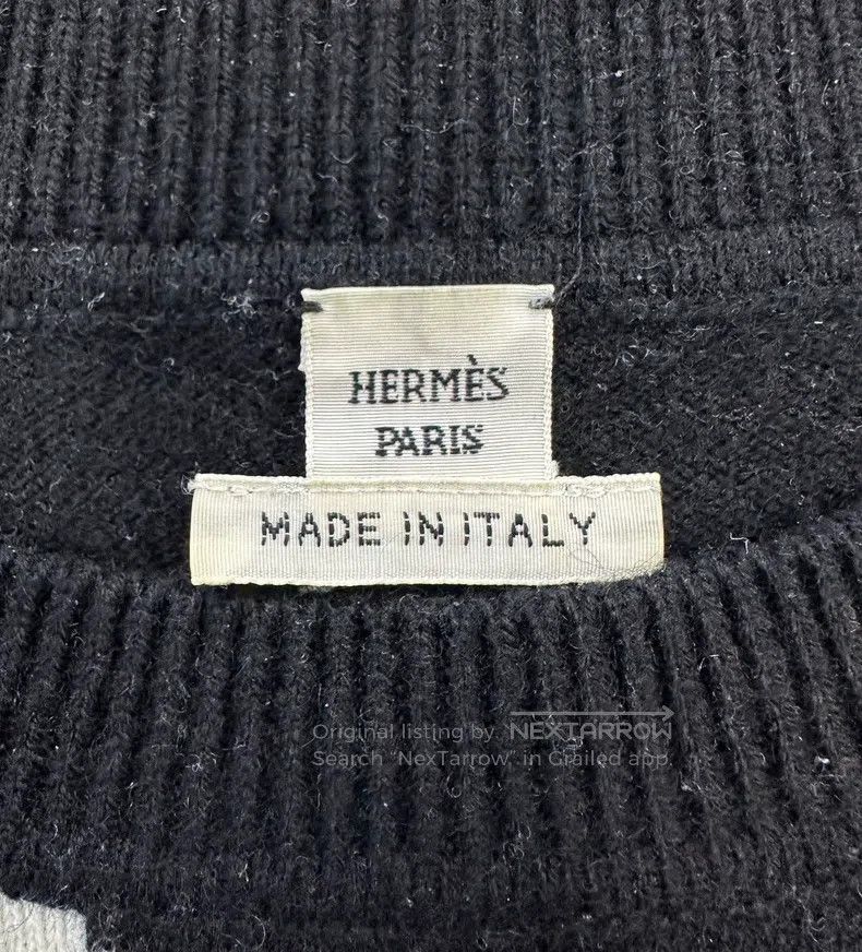 Hermes Hermes Black and White Horsewhip Dancing Cashmere Sweater Size XS / US 0-2 / IT 36-38 - 3 Thumbnail