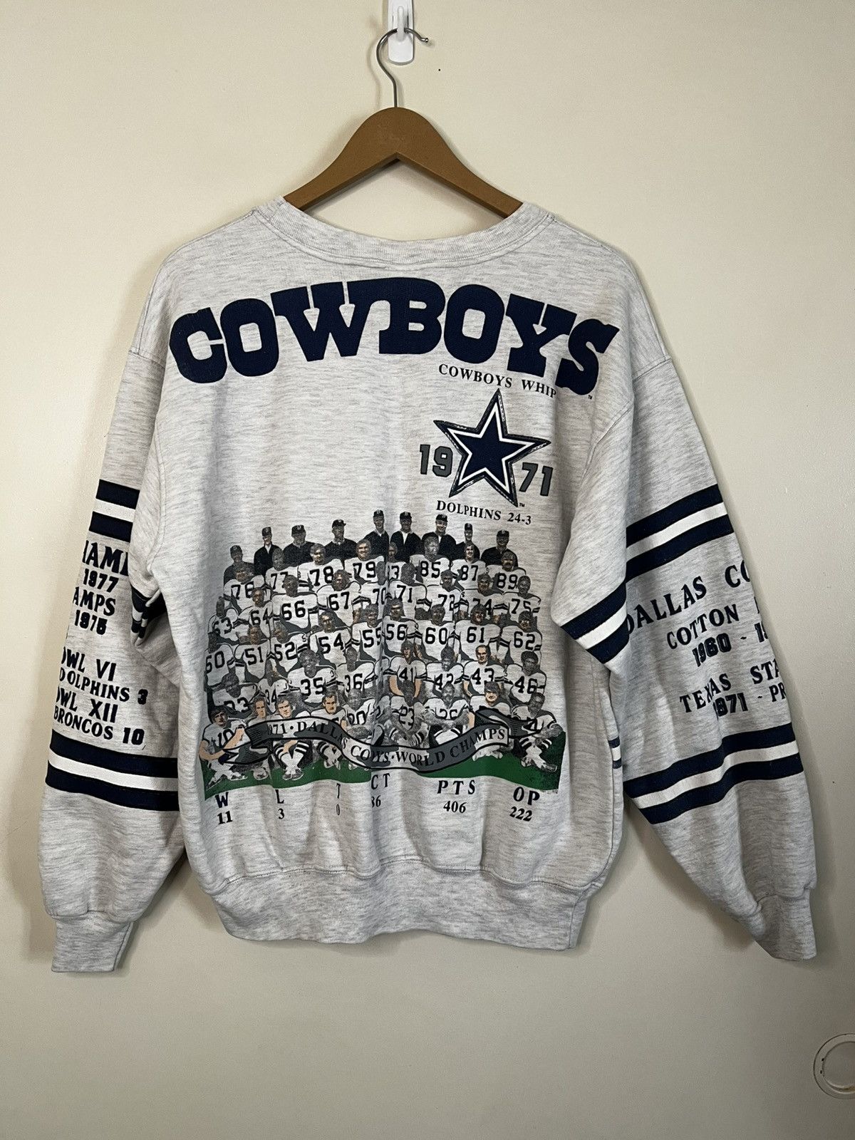 90s Long Gone Cowboys Roster Champions Sweatshirt *FLAWS*