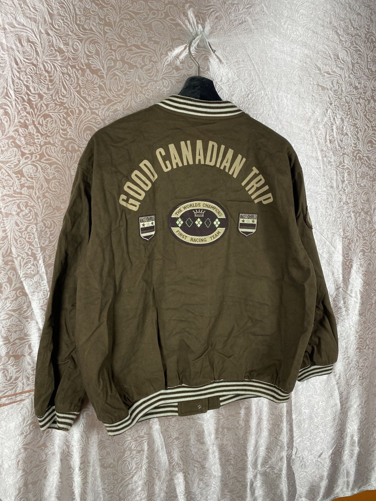 Japanese Brand Vintage SHIELD Good Canadian Trip Varsity Bomber Jacket Size US M / EU 48-50 / 2 - 13 Thumbnail
