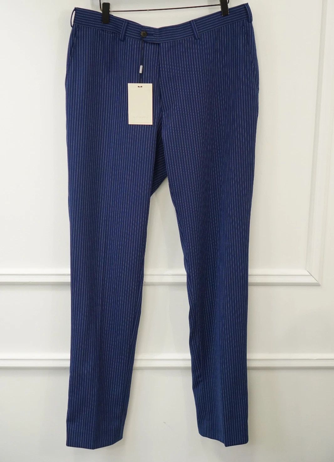 Suitsupply Men Suitsupply Pants Navy Blue Wool Brescia Slim Fit US40 Size 40R - 1 Thumbnail
