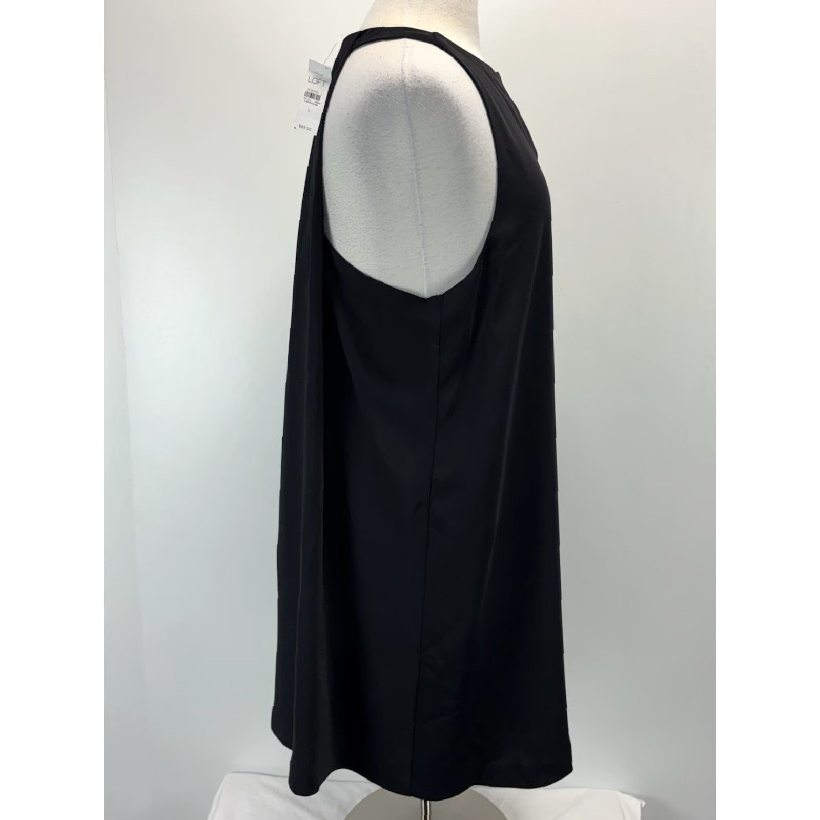 Loft NEW! Ann Taylor LOFT Dress Women Large Black Halter Swing Sleeveless Cocktail Size L / US 10 / IT 46 - 4 Thumbnail