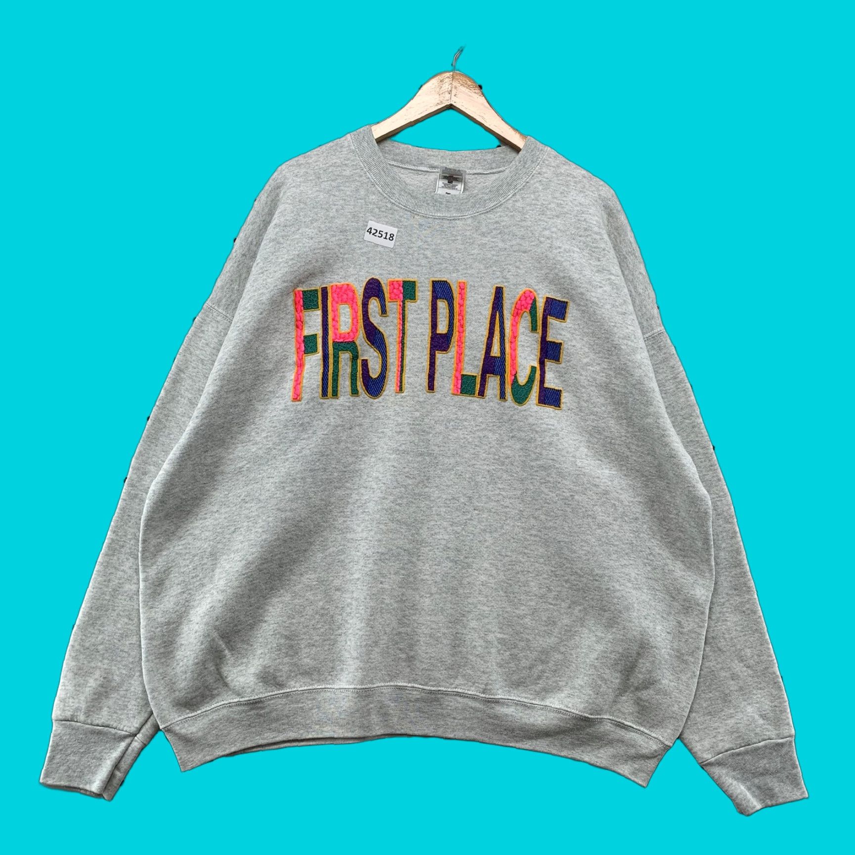 Fruit Of The Loom VINTAGE Fruit of the Loom Sweatshirt Crewneck Gray 3XL Mens 90s Pullover Graphic Print Size US XXL / EU 58 / 5 - 1 Thumbnail