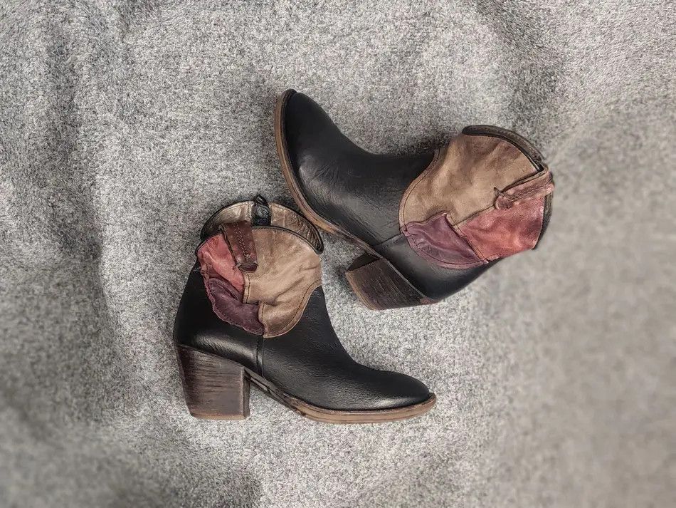 A.S.98 A.S.98 Vintage Boho AirStep Leather Ankle Heel Zip Boots Size US 9 / IT 39 - 1 Thumbnail