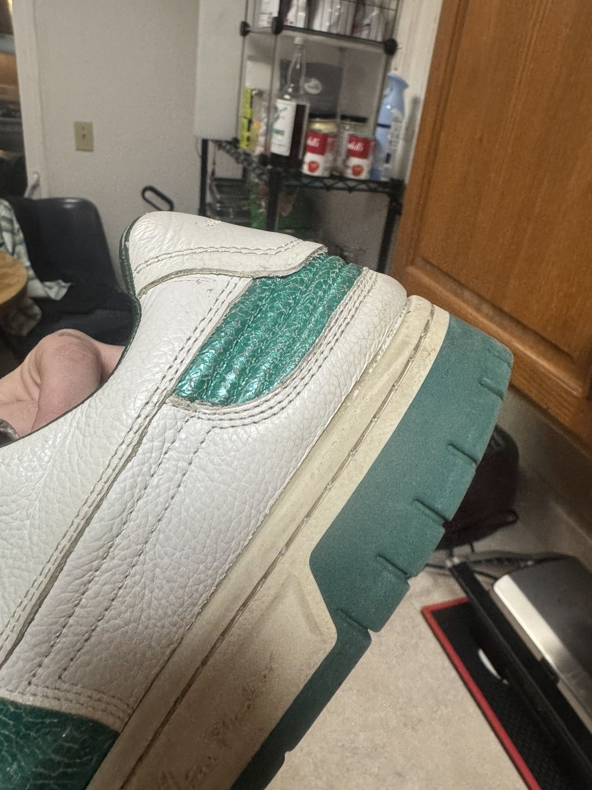 Acne Studios Acne Studios LowTop Pop Sneakers - Size 45 - White/Green Size US 12 / EU 45 - 9 Thumbnail