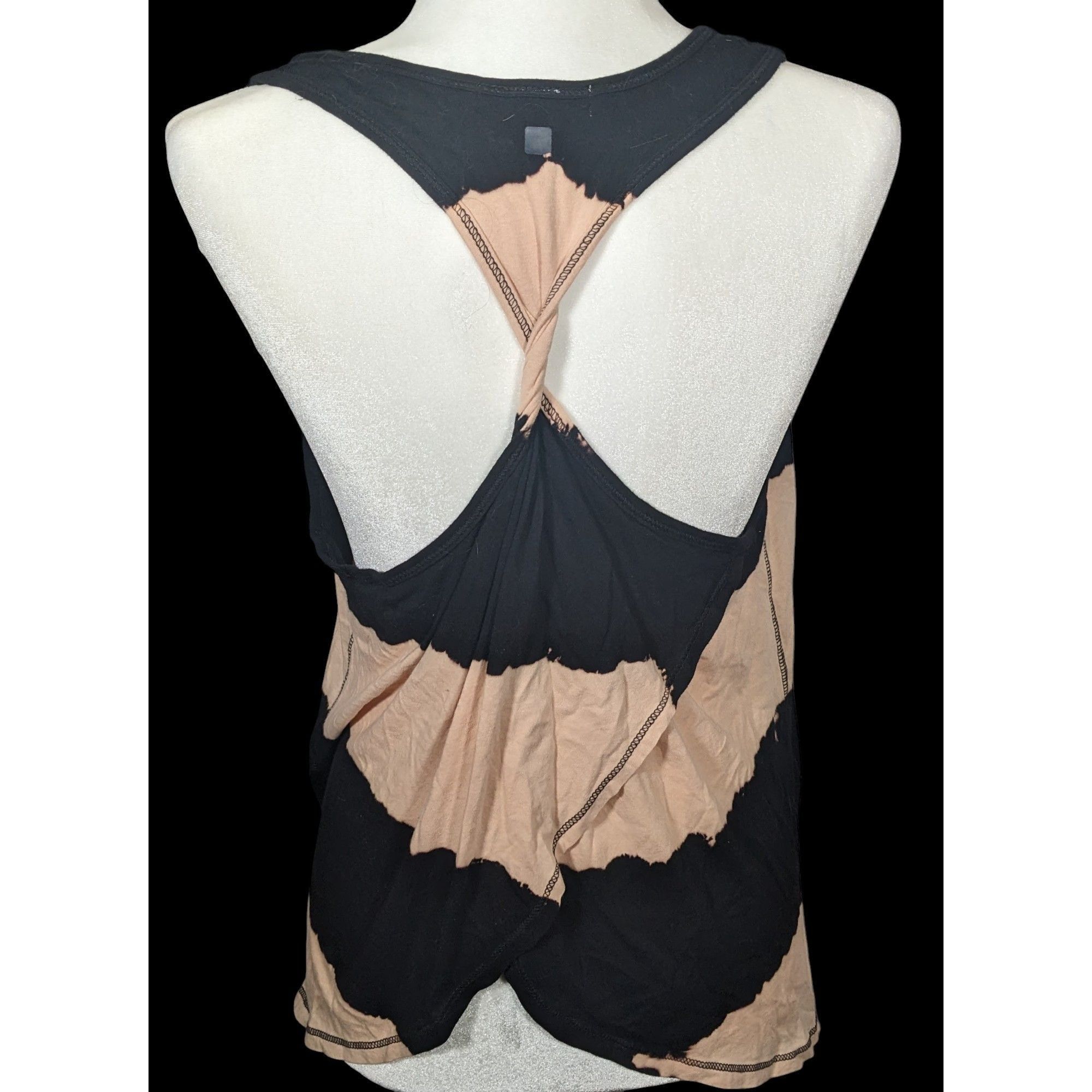 Jennifer Lopez Jennifer Lopez Black And Tan Striped Twist Back Tank Top Size M / US 6-8 / IT 42-44 - 2 Thumbnail