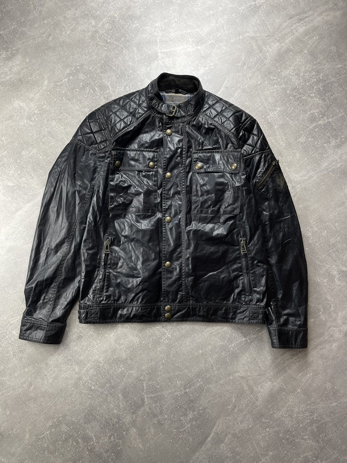 Belstaff Belstaff Waxed Cotton Quilted Biker Motorcycle Jacket Black Size US L / EU 52-54 / 3 - 3 Thumbnail