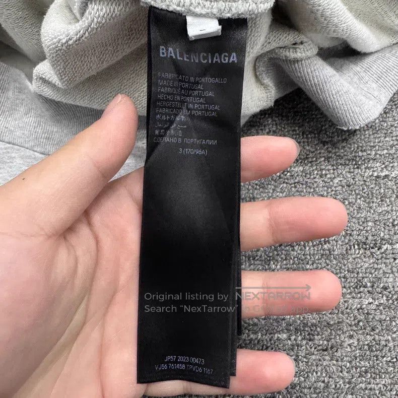 Balenciaga Balenciaga Gray Hooded Sweatshirt Size US L / EU 52-54 / 3 - 3 Thumbnail