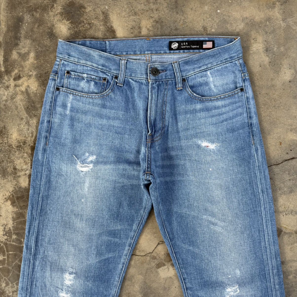 Japanese Brand VINTAGE BACK NUMBER FADED RIPPEP JEAN DENIM PANTS Size US 32 / EU 48 - 3 Thumbnail